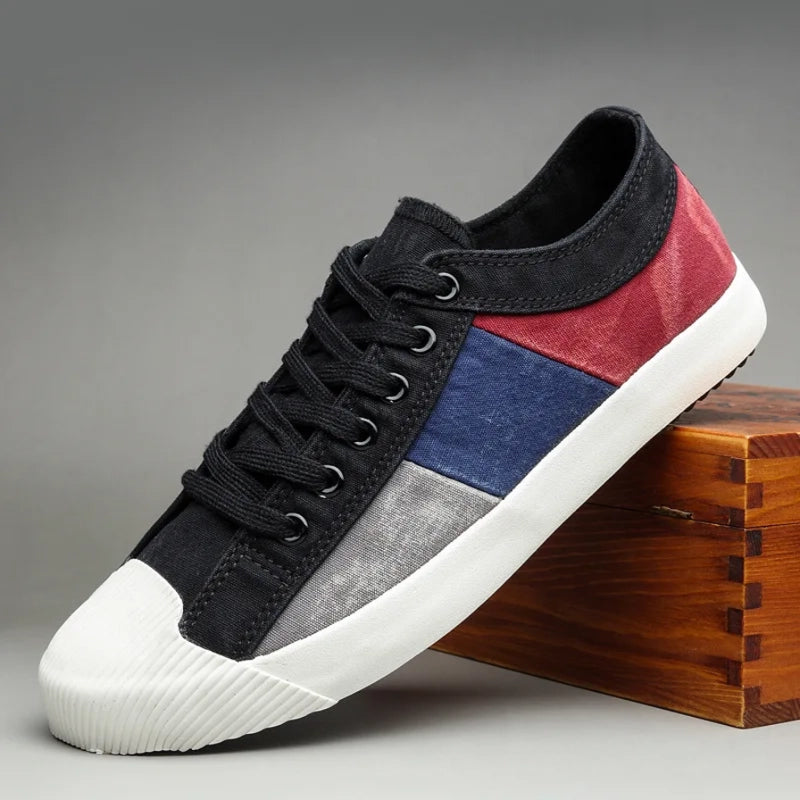 Retroblock Low Canvas Sneakers-Wilo Wale